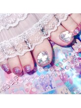 ファラウェイネイル(Faraway nail)/キラキラビジューフットネイル☆