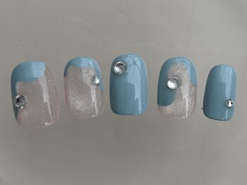 アイネイルズ 渋谷店(I nails)/キラキラ変形フレンチ