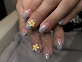 blue flower nail