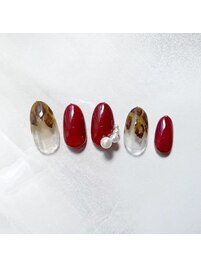 レオパード秋ネイル