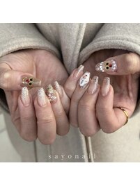クリスマスネイル Gold