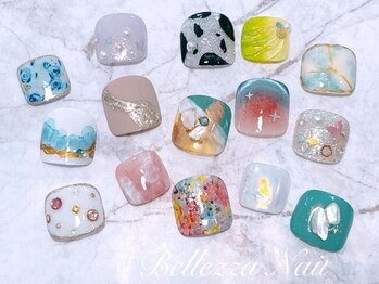 ベレッツァネイル 大阪 日本橋(BellezzaNail)の写真/[他店オフ込]FOOT1カラ-¥5500・アート2本付¥6500・アート10本付¥7500★カラーは500色以上,サンプルも豊富♪