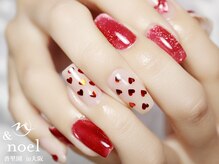 ノエル(Noel)/レッドホログラムハートネイル