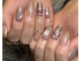 透け感チェック×うる艶