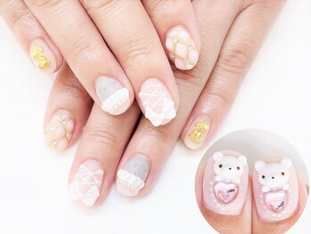 ネイルコレクション ピンク(Nail Collection Pink)/ジェル放題★キルティング：くま