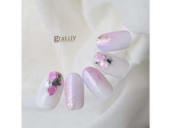 シェル×ステンドグラスネイル