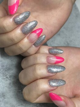 フレンチ×ラメ