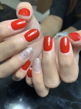 レディグリッター(Lady glitter)/レッド&シルバーラメ