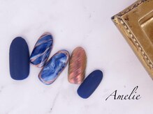 アメリ(Amelie)/マット/ネイビー/タイダイ