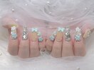 水色ゴテゴテネイル￥8000～