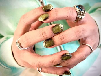 ヌル ネイル 堀江(NURU NAIL HORIE)/おしゃれミラーニュアンスネイル
