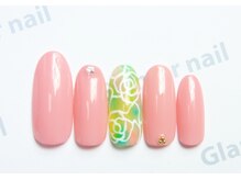 グラマーネイル(Glamor nail)/薔薇アート☆¥7,000