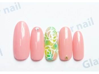 グラマーネイル(Glamor nail)/薔薇アート☆¥7,000