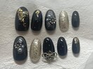 着物ネイル【ネイビー】