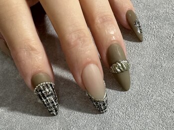 クランベリーネイル 代官山 恵比寿(cranberry nail)/ツイードネイル