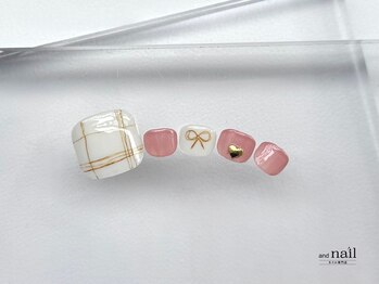 アンドラッシュ アンドネイル 本郷三丁目駅前店(and lash/and nail)/フット定額 シンプル全体アート
