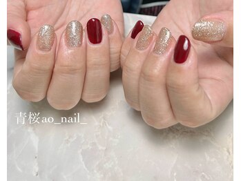 アオネイル(青桜 ao_nail_)/フラッシュネイル