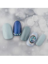 ラ カゼッタ(La casetta)/雪の結晶ブローチネイル