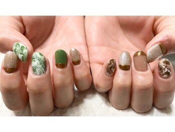 ネイル シスター(nail sister)/抹茶・カフェラテネイル