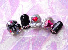 フェルタム バイ アリスボーテ 渋谷(Feltam by Arys beaute)/黒リボンハートパーツうるうる