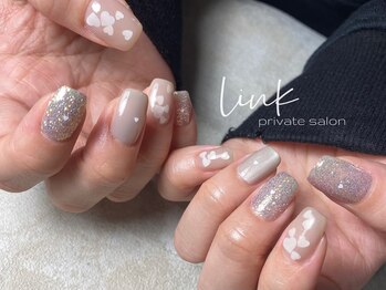 ハート埋め込みネイル