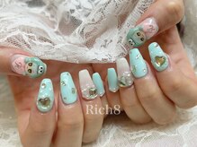 ネイルアンドまつげエクステ リッチエイト 原宿店(Rich8)/グリーン推しネイル