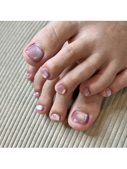 リファインネイル(refinenail)/くすみピンクマグネットネイル