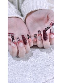 バレンタインネイル