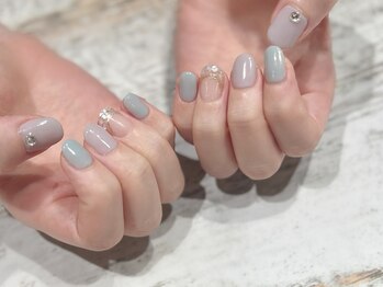 爽やかシェルネイル