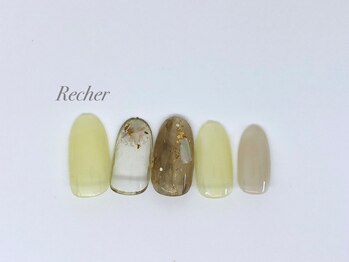 ネイルサロンリシェ 烏丸御池(Recher)/ふんわりイエロー