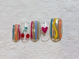 ミラーネイルさくらんぼ