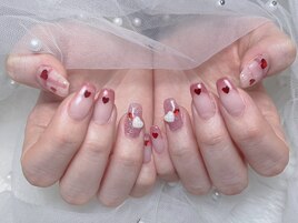 バレンタインネイル