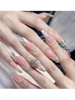 ビジューネイルズ 西川口店(bijou nails)/ガラスフレンチ+チークネイル