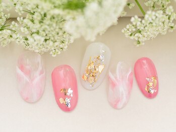 ジスト 豊中店(JIST)/ピンク大理石アート