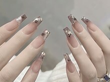 モルフォネイル(Morpho nail)/#ブラウン#ニュアンス#大理石