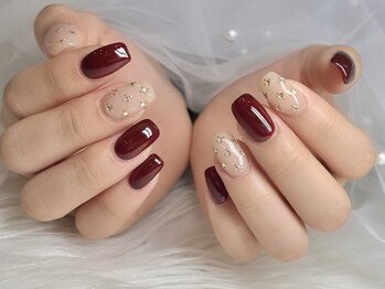 ラカプライベート(LaKa private)/ボルドー＆スタッツネイル