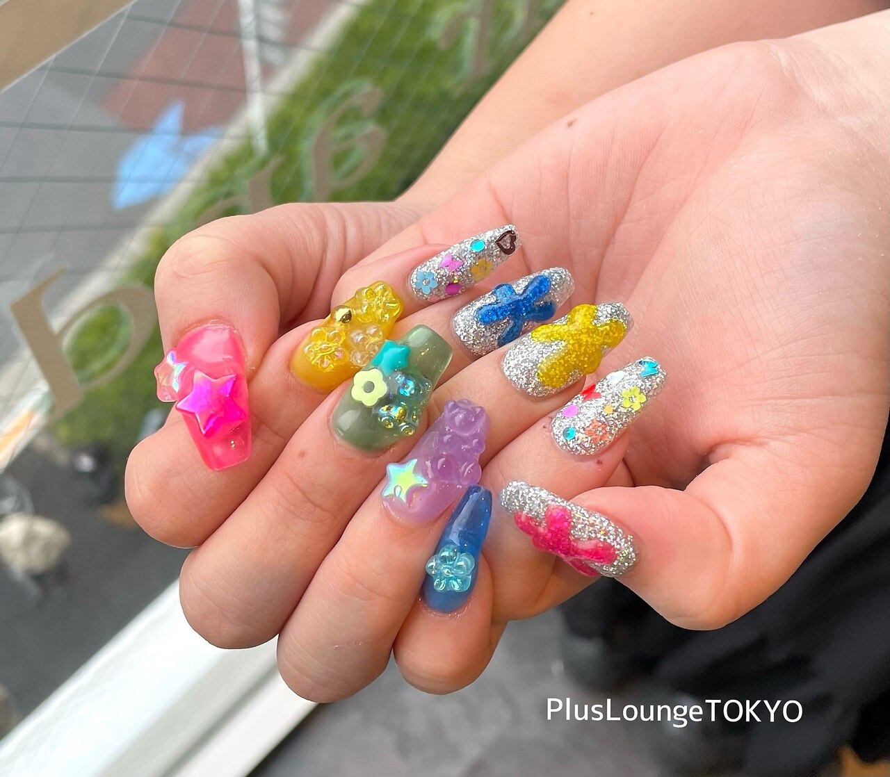 ネイルチップ個性派ネイルカラフルネイルポップネイルレトロネイル