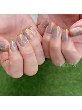 ノエム ネイルサロン(NOEM)/オーロラ×オレンジ