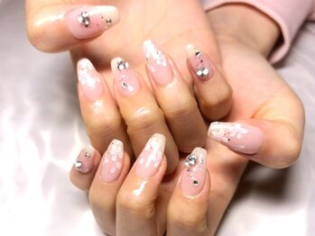 ネイルサロンブリス(nail salon Bliss)/☆ワンホン風の桜ネイル☆