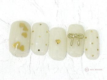 ネイルメゾン 池袋店(NAIL MAISON)/ゴールドリボン¥10550