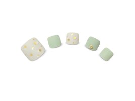 フットネイル くすみグリーン