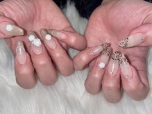 シェルネイル(SHELL NAIL)/レオパフレンチ/Staff:kumagai