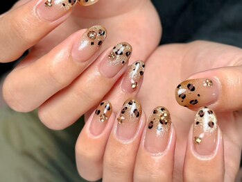 アルブル(ARBRE)/豹柄&マグネットネイル