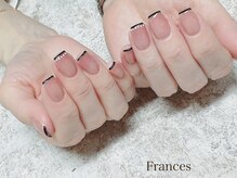 フランセス(Frances)/黒ストレートフレンチ&白ドット