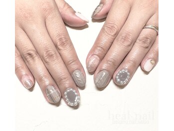 ヒールネイル(heal nail)/チェック柄toニット