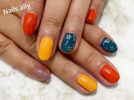 秋カラー×星パーツ