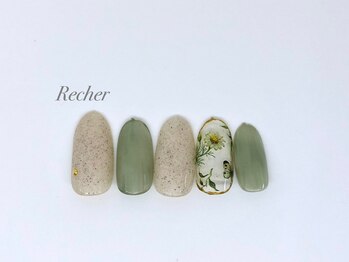 ネイルサロンリシェ 烏丸御池(Recher)/お花と人気カラーの組合せ*