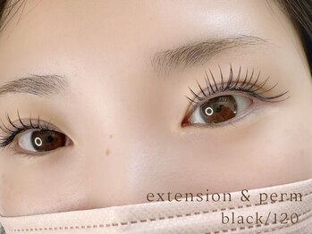 リル(Rire)/LEDエクステ120本×まつげパーマ