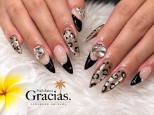 グラシアスドット(GRACIAS.)/ギャル/ヒョウ柄/柄ネイル