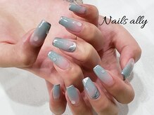 ネイルズアリー 立川店(Nails ally)/しずく×ヌーディー×スモーキー
